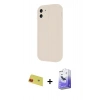 MARSİLYAN™- iPhone 11 Kılıf Yankı Yansıma Özel Seri - Siyah Bilvis 5in1 5D Magic Hayalet Cam Ekran Koruyucu + Kırmızı Rainbow Kamera Lens Koruma Cam