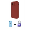 MARSİLYAN™- iPhone 11 Kılıf Yankı Yansıma Özel Seri - Siyah Bilvis 5in1 5D Magic Hayalet Cam Ekran Koruyucu + Neon Fosforlu Kamera Lens - MI