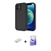 MARSİLYAN™- iPhone 11 Kılıf Yankı Yansıma Özel Seri - Siyah Bilvis 5in1 5D Magic Hayalet Cam Ekran Koruyucu + Renkli Kamera Lens Koruma Cam - PE