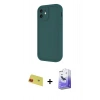 MARSİLYAN™- iPhone 11 Kılıf Yankı Yansıma Özel Seri - Siyah Bilvis 5in1 5D Magic Hayalet Cam Ekran Koruyucu + Kırmızı Rainbow Kamera Lens Koruma Cam