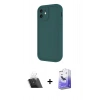 MARSİLYAN™- iPhone 11 Kılıf Yankı Yansıma Özel Seri - Siyah Bilvis 5in1 5D Magic Hayalet Cam Ekran Koruyucu + Kamera Lens Koruma Cam - SF
