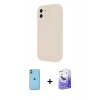 MARSİLYAN™- iPhone 11 Kılıf Yankı Yansıma Özel Seri - Siyah Bilvis 5in1 5D Magic Hayalet Cam Ekran Koruyucu + Neon Fosforlu Kamera Lens - YL