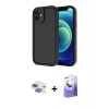 MARSİLYAN™- iPhone 11 Kılıf Yankı Yansıma Özel Seri - Siyah Bilvis 5in1 5D Magic Hayalet Cam Ekran Koruyucu + Gökkuşağı Pers Alüminyum Kamera Lens
