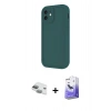 MARSİLYAN™- iPhone 11 Kılıf Yankı Yansıma Özel Seri - Siyah Bilvis 5in1 5D Magic Hayalet Cam Ekran Koruyucu + Pers Alüminyum Kamera Lens - YL