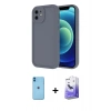 MARSİLYAN™- iPhone 11 Kılıf Yankı Yansıma Özel Seri - Siyah Bilvis 5in1 5D Magic Hayalet Cam Ekran Koruyucu + Neon Fosforlu Kamera Lens - MI