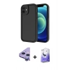 MARSİLYAN™- iPhone 11 Kılıf Yankı Yansıma Özel Seri - Siyah Bilvis 5in1 5D Magic Hayalet Cam Ekran Koruyucu + Raze Metal Kamera Lens - MR