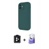MARSİLYAN™- iPhone 11 Kılıf Yankı Yansıma Özel Seri - Siyah Bilvis 5in1 5D Magic Hayalet Cam Ekran Koruyucu + PVD Metal Kamera Lens - SH