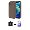 MARSİLYAN™- iPhone 11 Kılıf Yankı Yansıma Özel Seri - Siyah Bilvis 5in1 5D Magic Hayalet Cam Ekran Koruyucu + PVD Metal Kamera Lens - SH