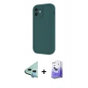 MARSİLYAN™- iPhone 11 Kılıf Yankı Yansıma Özel Seri - Siyah Bilvis 5in1 5D Magic Hayalet Cam Ekran Koruyucu + Raze Metal Kamera Lens - MI
