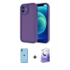 MARSİLYAN™- iPhone 11 Kılıf Yankı Yansıma Özel Seri - Siyah Bilvis 5in1 5D Magic Hayalet Cam Ekran Koruyucu + Neon Fosforlu Kamera Lens - YL