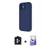 MARSİLYAN™- iPhone 11 Kılıf Yankı Yansıma Özel Seri - Siyah Bilvis 5in1 5D Magic Hayalet Cam Ekran Koruyucu + PVD Metal Kamera Lens - SH