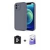 MARSİLYAN™- iPhone 11 Kılıf Yankı Yansıma Özel Seri - Siyah Bilvis 5in1 5D Magic Hayalet Cam Ekran Koruyucu + PVD Metal Kamera Lens - YL