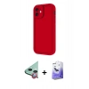 MARSİLYAN™- iPhone 11 Kılıf Yankı Yansıma Özel Seri - Siyah Bilvis 5in1 5D Magic Hayalet Cam Ekran Koruyucu + Kırmızı Raze Metal Kamera Lens
