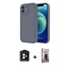 MARSİLYAN™- iPhone 11 Kılıf Yankı Yansıma Özel Seri - Siyah Bilvis Hayalet Cam Ekran Koruyucu + PVD Metal Kamera Lens - MI