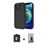MARSİLYAN™- iPhone 11 Kılıf Yankı Yansıma Özel Seri - Siyah Bilvis Hayalet Cam Ekran Koruyucu + PVD Metal Kamera Lens - MI
