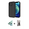 MARSİLYAN™- iPhone 11 Kılıf Yankı Yansıma Özel Seri - Siyah Bilvis Hayalet Cam Ekran Koruyucu + Raze Metal Kamera Lens - MI