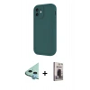 MARSİLYAN™- iPhone 11 Kılıf Yankı Yansıma Özel Seri - Siyah Bilvis Hayalet Cam Ekran Koruyucu + Raze Metal Kamera Lens - MI
