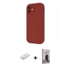 MARSİLYAN™- iPhone 11 Kılıf Yankı Yansıma Özel Seri - Siyah Bilvis Hayalet Cam Ekran Koruyucu + Renkli Kamera Lens Koruma Cam - SI