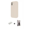 MARSİLYAN™- iPhone 11 Kılıf Yankı Yansıma Özel Seri - Siyah Bilvis Hayalet Cam Ekran Koruyucu + Renkli Kamera Lens Koruma Cam - SI