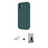MARSİLYAN™- iPhone 11 Kılıf Yankı Yansıma Özel Seri - Siyah Bilvis Hayalet Cam Ekran Koruyucu + Renkli Kamera Lens Koruma Cam - SI
