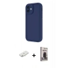 MARSİLYAN™- iPhone 11 Kılıf Yankı Yansıma Özel Seri - Siyah Bilvis Hayalet Cam Ekran Koruyucu + Renkli Kamera Lens Koruma Cam - SI
