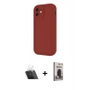 MARSİLYAN™- iPhone 11 Kılıf Yankı Yansıma Özel Seri - Siyah Bilvis Hayalet Cam Ekran Koruyucu + Kamera Lens Koruma Cam - SF