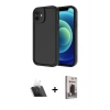 MARSİLYAN™- iPhone 11 Kılıf Yankı Yansıma Özel Seri - Siyah Bilvis Hayalet Cam Ekran Koruyucu + Kamera Lens Koruma Cam - SF