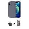 MARSİLYAN™- iPhone 11 Kılıf Yankı Yansıma Özel Seri - Siyah Bilvis Hayalet Cam Ekran Koruyucu + Kamera Lens Koruma Cam - SF