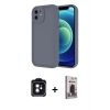 MARSİLYAN™- iPhone 11 Kılıf Yankı Yansıma Özel Seri - Siyah Bilvis Hayalet Cam Ekran Koruyucu + PVD Metal Kamera Lens - SH
