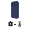 MARSİLYAN™- iPhone 11 Kılıf Yankı Yansıma Özel Seri - Siyah Bilvis Hayalet Cam Ekran Koruyucu + PVD Metal Kamera Lens - SH