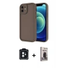 MARSİLYAN™- iPhone 11 Kılıf Yankı Yansıma Özel Seri - Siyah Bilvis Hayalet Cam Ekran Koruyucu + PVD Metal Kamera Lens - SH