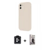 MARSİLYAN™- iPhone 11 Kılıf Yankı Yansıma Özel Seri - Siyah Bilvis Hayalet Cam Ekran Koruyucu + PVD Metal Kamera Lens - SH