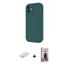 MARSİLYAN™- iPhone 11 Kılıf Yankı Yansıma Özel Seri - Siyah Bilvis Hayalet Cam Ekran Koruyucu + Renkli Kamera Lens Koruma Cam - TU