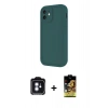 MARSİLYAN™- iPhone 11 Kılıf Yankı Yansıma Özel Seri - Siyah Buffer Cam Ekran Koruyucu + PVD Metal Kamera Lens - MI