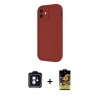 MARSİLYAN™- iPhone 11 Kılıf Yankı Yansıma Özel Seri - Siyah Buffer Cam Ekran Koruyucu + PVD Metal Kamera Lens - MI