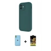 MARSİLYAN™- iPhone 11 Kılıf Yankı Yansıma Özel Seri - Siyah Buffer Cam Ekran Koruyucu + Neon Fosforlu Kamera Lens - YL