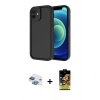 MARSİLYAN™- iPhone 11 Kılıf Yankı Yansıma Özel Seri - Siyah Buffer Cam Ekran Koruyucu + Pers Alüminyum Kamera Lens - GI