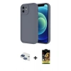 MARSİLYAN™- iPhone 11 Kılıf Yankı Yansıma Özel Seri - Siyah Buffer Cam Ekran Koruyucu + Pers Alüminyum Kamera Lens - LT
