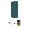 MARSİLYAN™- iPhone 11 Kılıf Yankı Yansıma Özel Seri - Siyah Buffer Cam Ekran Koruyucu + Pers Alüminyum Kamera Lens - GD