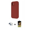 MARSİLYAN™- iPhone 11 Kılıf Yankı Yansıma Özel Seri - Siyah Buffer Cam Ekran Koruyucu + Pers Alüminyum Kamera Lens - LT