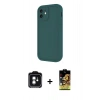MARSİLYAN™- iPhone 11 Kılıf Yankı Yansıma Özel Seri - Siyah Buffer Cam Ekran Koruyucu + PVD Metal Kamera Lens - YL