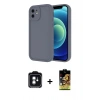 MARSİLYAN™- iPhone 11 Kılıf Yankı Yansıma Özel Seri - Siyah Buffer Cam Ekran Koruyucu + PVD Metal Kamera Lens - YL