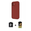 MARSİLYAN™- iPhone 11 Kılıf Yankı Yansıma Özel Seri - Siyah Buffer Cam Ekran Koruyucu + PVD Metal Kamera Lens - YL