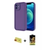 MARSİLYAN™- iPhone 11 Kılıf Yankı Yansıma Özel Seri - Siyah Buffer Cam Ekran Koruyucu + Rainbow Kamera Lens Koruma Cam - KI
