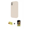MARSİLYAN™- iPhone 11 Kılıf Yankı Yansıma Özel Seri - Siyah Buffer Cam Ekran Koruyucu + Rainbow Kamera Lens Koruma Cam - KI