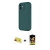 MARSİLYAN™- iPhone 11 Kılıf Yankı Yansıma Özel Seri - Siyah Buffer Cam Ekran Koruyucu + Rainbow Kamera Lens Koruma Cam - KI