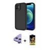 MARSİLYAN™- iPhone 11 Kılıf Yankı Yansıma Özel Seri - Siyah Buffer Cam Ekran Koruyucu + Raze Metal Kamera Lens - MR