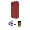 MARSİLYAN™- iPhone 11 Kılıf Yankı Yansıma Özel Seri - Siyah Buffer Cam Ekran Koruyucu + Raze Metal Kamera Lens - MR