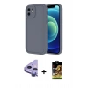 MARSİLYAN™- iPhone 11 Kılıf Yankı Yansıma Özel Seri - Siyah Buffer Cam Ekran Koruyucu + Raze Metal Kamera Lens - MR