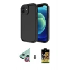 MARSİLYAN™- iPhone 11 Kılıf Yankı Yansıma Özel Seri - Siyah Buffer Cam Ekran Koruyucu + Raze Metal Kamera Lens - KI